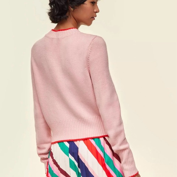 Disney Minnie Mouse Pink Varsity Knit Sweater Preppy Coquette Medium Macy’s - Picture 4 of 9